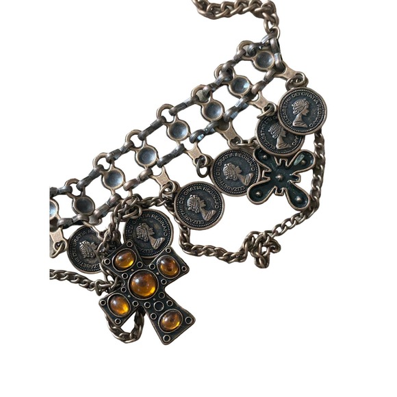 Elizabeth II Dei Gratia Regina Coin Belt Belly Dancing Belt Cross